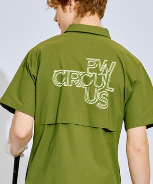 PW CIRCULUS 【撥水加工/ ストレッチ】【MEN】ハーフジップシャツ ゴルフ カーキ系