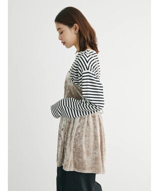 Green Parks ・ＥＬＥＮＣＡＲＥ　ＤＵＥクラッシュベロアキャミチュニック Beige