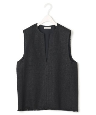 ICB スラブヤーンツイード ベスト ブラック系