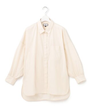 J.PRESS YORK STREET 【WOMEN】コットンタイプライター バックドレープブラウス アイボリー系