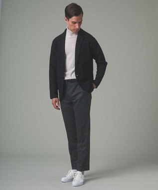 GOTAIRIKU セットアップ対応【洗える/ストレッチ/シワになりにくい】ウォッシャブルジャージー セットアップパンツ ライトグレー系