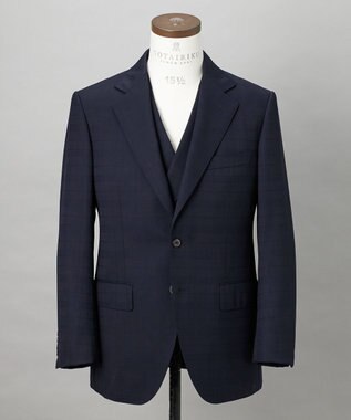 GOTAIRIKU 【山栄毛織】レトロテック 3ピーススーツ ネイビー系4