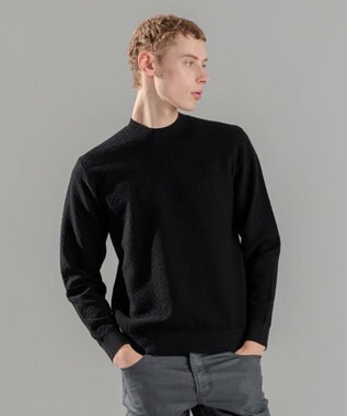 JOSEPH HOMME 新型【洗える】ヴィスコースリンクス　モックネックニット ブラック系