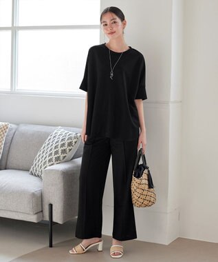 Tiaclasse 【接触冷感・洗える】イージーカットソードルマントップス ブラック