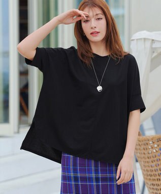 Tiaclasse 【接触冷感・洗える】イージーカットソードルマントップス ブラック