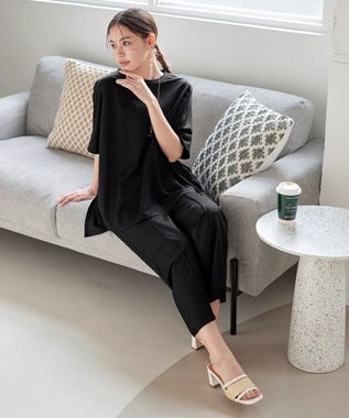 Tiaclasse 【接触冷感・洗える】イージーカットソードルマントップス ブラック