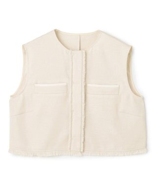 uncrave リネンライクツイル ジレブラウス エクリュ