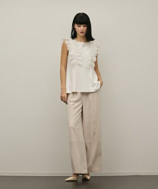 GRACE CONTINENTAL フリル切替カットトップ ホワイト