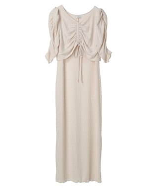 earth music&ecology やわらかカットソーレイヤード見えワンピース Ivory