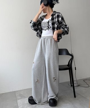 WEGO 【カップ付きインナー】グラフィックカップ付きリブタンク 柄8