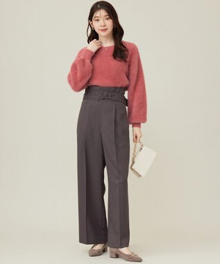 ANY SIS 【洗える】シャギー ニット ピンク