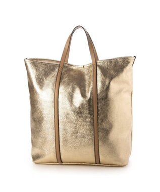 UNBILLION カシュカシュ cachecache / メタリックキャンバス1枚仕立て2wayトートバッグ ゴールド