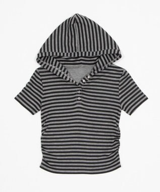 WEGO ヘンリーネックフードT 柄1