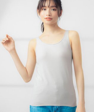 Wing カップ付きタンクトップ 綿混(身生地部) ラク きれいなバストシルエット 【シンクロブラトップ 綿混タイプ】 ブラトップ ET1132 ウイング／ワコール シェルベージュ