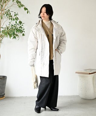 KWD 【日本製/高品質ダウン】DOWN MONSTER JACKETグリーンダウン ダウンモンスタージャケット アイボリー