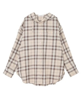 AMERICAN HOLIC チェックフードシャツ Beige