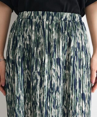 Green Parks 柄プリーツスカート Green