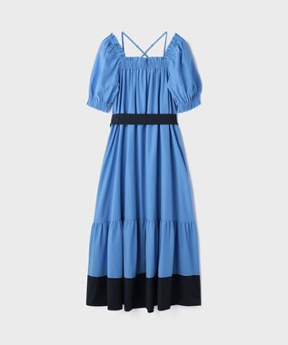 GRACE CONTINENTAL ギャザーロングワンピース ブルー