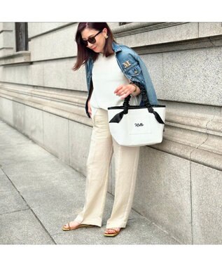 LA BAGAGERIE 【インスタグラマー Chiyoさん×LA BAGAGERIE】ギャザーリボンハンドルトート ブラック