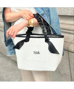 LA BAGAGERIE 【インスタグラマー Chiyoさん×LA BAGAGERIE】ギャザーリボンハンドルトート ブラック