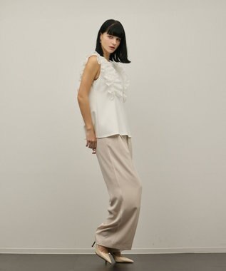 GRACE CONTINENTAL フリル切替カットトップ ホワイト