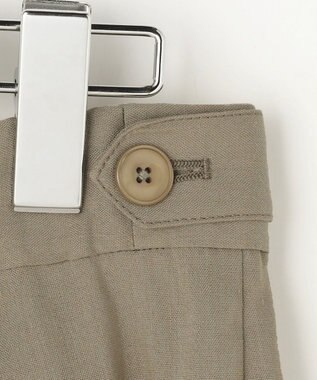 自由区 【SHIHOさん着用・セットアップ対応】リネンストレッチワイド パンツ カーキ