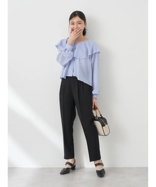 earth music&ecology ラッフルショートブラウス Sax