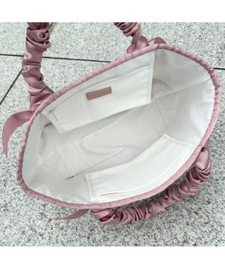 LA BAGAGERIE 【インスタグラマー Chiyoさん×LA BAGAGERIE】ギャザーリボンハンドルトート ピンクベージュ