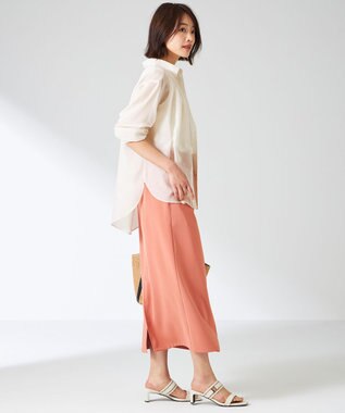 ANY SIS 【洗える】リネンライクシアーローン ブラウス アイボリー