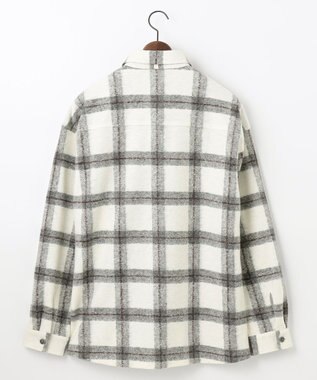 JOSEPH ABBOUD MOUNTAIN 【SPACE／UNISEX】フランネルジャージーブロック シャツ ライトグレー系4