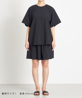 NAVE 【ReNAVE　撥水機能・UVカット・透湿・接触冷感・洗える】ナイロンタスランシャツブラウス ブラック系