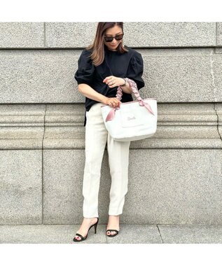 LA BAGAGERIE 【インスタグラマー Chiyoさん×LA BAGAGERIE】ギャザーリボンハンドルトート ピンクベージュ