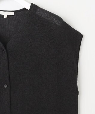 自由区 【カタログ掲載・洗える】ペーパーブレンドニット ジレ ブラック