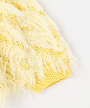 自由区 【カトリエムブーケ】Cardigan tout doux フリンジカーディガン イエロー