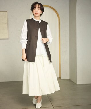 #Newans 大人気ジレが新素材で再登場！チュニックジレ ブラウン