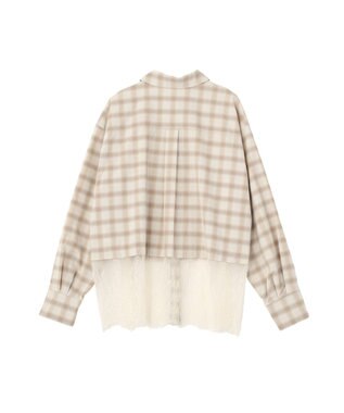 earth music&ecology 適ON レースヘムシャツ Off White