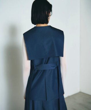 GRACE CONTINENTAL セーラーカラーサテンベスト ネイビー