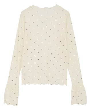 earth music&ecology フロッキードットメロープルオーバー Light Beige