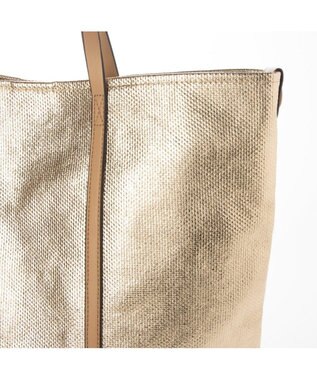 UNBILLION カシュカシュ cachecache / メタリックキャンバス1枚仕立て2wayトートバッグ ゴールド
