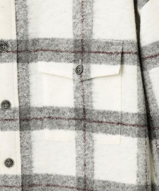 JOSEPH ABBOUD MOUNTAIN 【SPACE／UNISEX】フランネルジャージーブロック シャツ ライトグレー系4