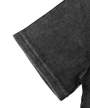 WEGO ヴィンテージウォッシュワンポイントリブT スミクロ