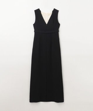 GRACE CONTINENTAL シアーラッフルロングドレス ブラック