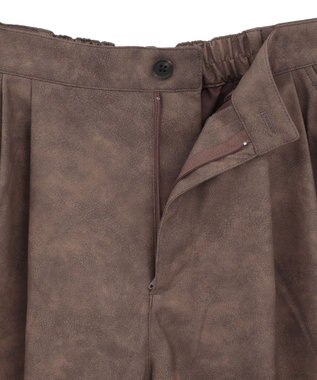 Green Parks レザーライクショートパンツ Brown