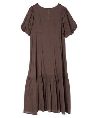 earth music&ecology コットンボイルパフスリーブワンピース Brown