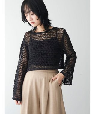 Green Parks ・ＳＵＧＡＲ　ＳＰＯＯＮ　クロシェロングスリーブ Black