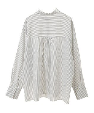 Green Parks フリルカラーシャツ Stripe