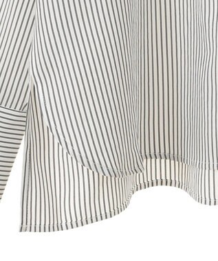 Green Parks フリルカラーシャツ Stripe