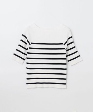 GRACE CONTINENTAL ハーフスリーブニットトップ バイカラー