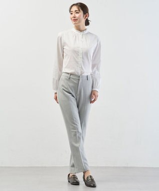 J.PRESS LADIES L チェルビック テーパード パンツ ライトグレー系