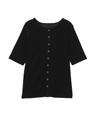 earth music&ecology フロッキーチュールカーディガン Black